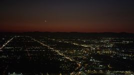 4.8K aerial stock footage of suburban neighborhoods at nighttime in Burbank, California Aerial Stock Footage | AX69_144