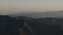 4K aerial stock footage A mountain ridge at sunrise, Los Padres National Forest, California Aerial Stock Footage | AX70_016