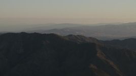 4K aerial stock footage Flyby mountain ridge at sunrise, Los Padres National Forest, California Aerial Stock Footage | AX70_017