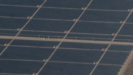 4K aerial stock footage of A field of panels at the Topaz Solar Farm in the Carrizo Plain, California Aerial Stock Footage | AX70_064