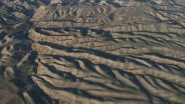 4K aerial stock footage Flyby desert hills in San Luis Obispo County, California Aerial Stock Footage | AX70_068