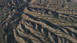 4K aerial stock footage Passing desert hills in San Luis Obispo County, California Aerial Stock Footage | AX70_069
