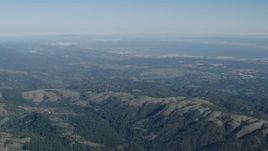 4K aerial stock footage San Francisco Bay seen from the Santa Cruz Mountains, California Aerial Stock Footage | AX70_088