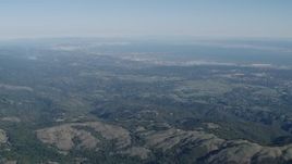 4K aerial stock footage San Francisco Bay viewed from the Santa Cruz Mountains, California Aerial Stock Footage | AX70_090
