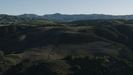 4K aerial stock footage Green hills in springtime, Gilroy, California Aerial Stock Footage | AX70_099