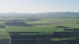 4K aerial stock footage Fly over large crop fields in Hollister, California Aerial Stock Footage | AX70_104