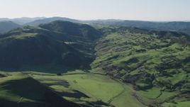 4K aerial stock footage Approach green hills in Paicines, California Aerial Stock Footage | AX70_159