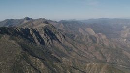 4K aerial stock footage Rugged mountain ridge in the Los Padres National Forest, California Aerial Stock Footage | AX70_190