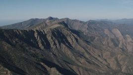 4K aerial stock footage of A view of a rugged mountain ridge in the Los Padres National Forest, California Aerial Stock Footage | AX70_191