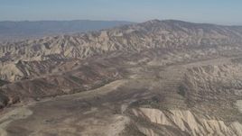 4K aerial stock footage View of a rugged desert mountains in the Caliente Mountain Range, California Aerial Stock Footage | AX70_205