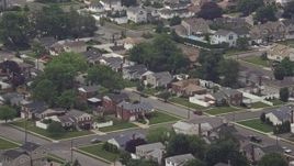5.1K aerial stock footage of suburban neighborhoods in Massapequa Park, Long Island, New York Aerial Stock Footage | AX71_001E