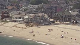 5.1K aerial stock footage of beachfront homes in Bay Head, Jersey Shore, New Jersey Aerial Stock Footage | AX71_082