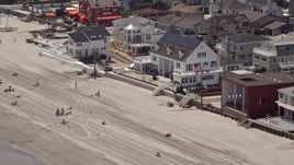 5.1K aerial stock footage of decorated beachfront home in Ventnor City, New Jersey Aerial Stock Footage | AX71_207