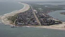 5.1K aerial stock footage approaching beachfront community in Strathmere, New Jersey Aerial Stock Footage | AX71_234