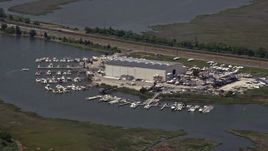 5.1K aerial stock footage of Pier47 Marina in Wildwood, New Jersey Aerial Stock Footage | AX71_263