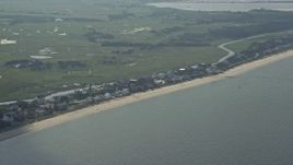 5.1K aerial stock footage of beachfront houses in Broadkill Beach, Delaware Aerial Stock Footage | AX72_036