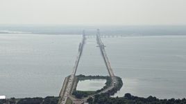 5.1K aerial stock footage of Chesapeake Bay Bridge, Maryland Aerial Stock Footage | AX72_128