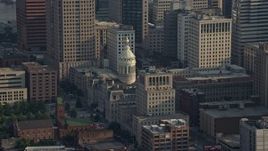 5.1K aerial stock footage of Baltimore City Hall in Maryland Aerial Stock Footage | AX73_104