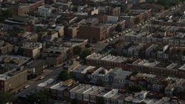 5.1K aerial stock footage of urban row houses in Baltimore, Maryland Aerial Stock Footage | AX73_141