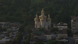 5.1K aerial stock footage of St. Michael's Ukrainian Church in Baltimore, Maryland Aerial Stock Footage | AX73_150