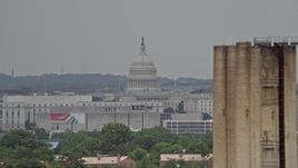 4.8K aerial stock footage of the United States Capitol Dome in Washington DC Aerial Stock Footage | AX74_036