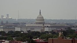 4.8K aerial stock footage of the United States Capitol Building and Dome in Washington DC Aerial Stock Footage | AX74_040