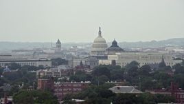 4.8K aerial stock footage of the United States Capitol and Thomas Jefferson Building in Washington DC Aerial Stock Footage | AX74_043
