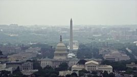 4.8K aerial stock footage of the United States Capitol and the National Mall in Washington DC Aerial Stock Footage | AX74_055
