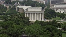 4.8K aerial stock footage of the south side of the Lincoln Memorial in Washington DC Aerial Stock Footage | AX74_073