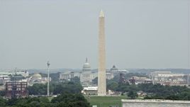 4.8K aerial stock footage of Washington Monument and United States Capitol in Washington DC Aerial Stock Footage | AX74_085E