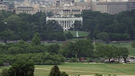 4.8K aerial stock footage of The White House and the South Lawn in Washington DC Aerial Stock Footage | AX74_087