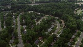 4.8K aerial stock footage of a bird's eye view of suburban homes and I-495 in Springfield, Virginia Aerial Stock Footage | AX74_131E