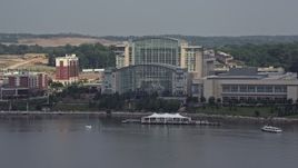 4.8K aerial stock footage approaching Gaylord National Resort & Convention Center in National Harbor, Maryland Aerial Stock Footage | AX75_040