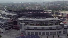 4.8K aerial stock footage approaching Nationals Park Baseball Stadium in Washington DC Aerial Stock Footage | AX75_071E