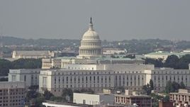 4.8K aerial stock footage of the United States Capitol and Rayburn House Office Building in Washington DC Aerial Stock Footage | AX75_073E