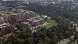 4.8K aerial stock footage of the Francis-Stevens Education Campus in Washington DC Aerial Stock Footage | AX75_113