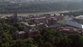 4.8K aerial stock footage of Georgetown University Campus in Washington DC Aerial Stock Footage | AX75_116E