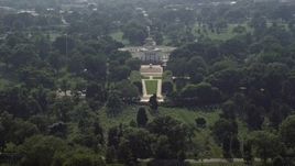 4.8K aerial stock footage approaching the Tomb of the Unknown Soldier at Arlington National Cemetery, Washington DC Aerial Stock Footage | AX75_136