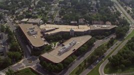 4.8K aerial stock footage approaching and tilting to office buildings in Arlington, Virginia Aerial Stock Footage | AX75_139