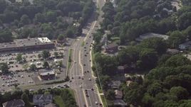 4.8K aerial stock footage of a church by Braddock Road in Fairfax, Virginia Aerial Stock Footage | AX75_158