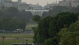 4.8K aerial stock footage flying by The White House, Washington D.C., sunset Aerial Stock Footage | AX76_063