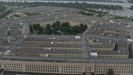 4.8K aerial stock footage orbiting The Pentagon, Washington, D.C., twilight Aerial Stock Footage | AX76_124E
