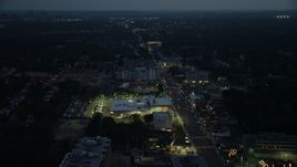 4.8K aerial stock footage following Columbia Pike through Arlington, Virginia, night Aerial Stock Footage | AX76_188E