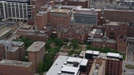 4.8K aerial stock footage of Johns Hopkins Hospital in Baltimore, Maryland Aerial Stock Footage | AX78_092