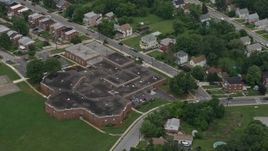 4.8K aerial stock footage of Furley Elementary School in Baltimore, Maryland Aerial Stock Footage | AX78_123