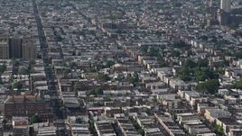 4.8K aerial stock footage of urban neighborhoods and S 7th Street in South Philadelphia, Pennsylvania Aerial Stock Footage | AX79_085