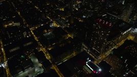4.8K aerial stock footage flying Downtown Philadelphia office buildings and streets, Pennsylvania, Night Aerial Stock Footage | AX81_056