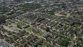 4.8K aerial stock footage of apartment buildings and urban homes in North Philadelphia, Pennsylvania Aerial Stock Footage | AX82_024
