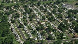 4.8K aerial stock footage of the suburban neighborhood in Levitown, Pennsylvania Aerial Stock Footage | AX82_052