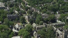 4.8K aerial stock footage flying by Mathey College at Princeton University, New Jersey Aerial Stock Footage | AX82_097